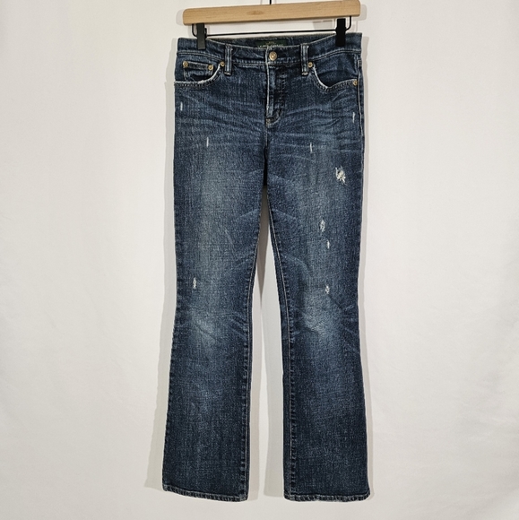 Lauren Ralph Lauren distressed boot cut jeans women's size 4 - Picture 2 of 14